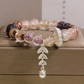 Buddha Stones Liuli Glass Bead Wheat Ear Charm Bracelet