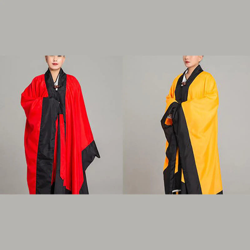 Buddha Stones Wudang Solid Color Long Wide Sleeve Unisex Taoist Robe Kimono For Qigong Tai Chi Ceremony