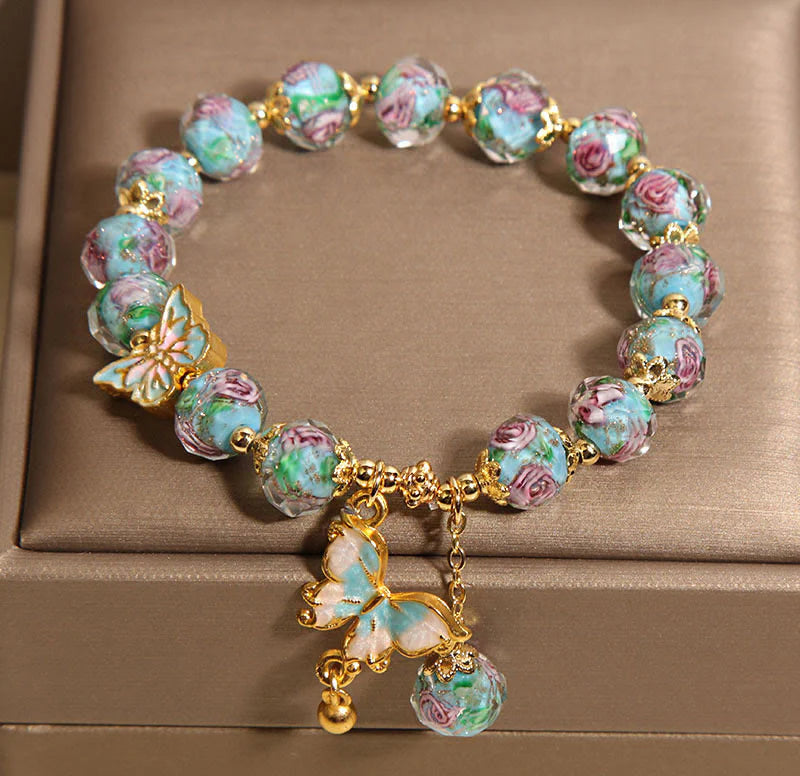 FREE Today: Love Freedom Butterfly Charm Rose Flower Liuli Bracelet