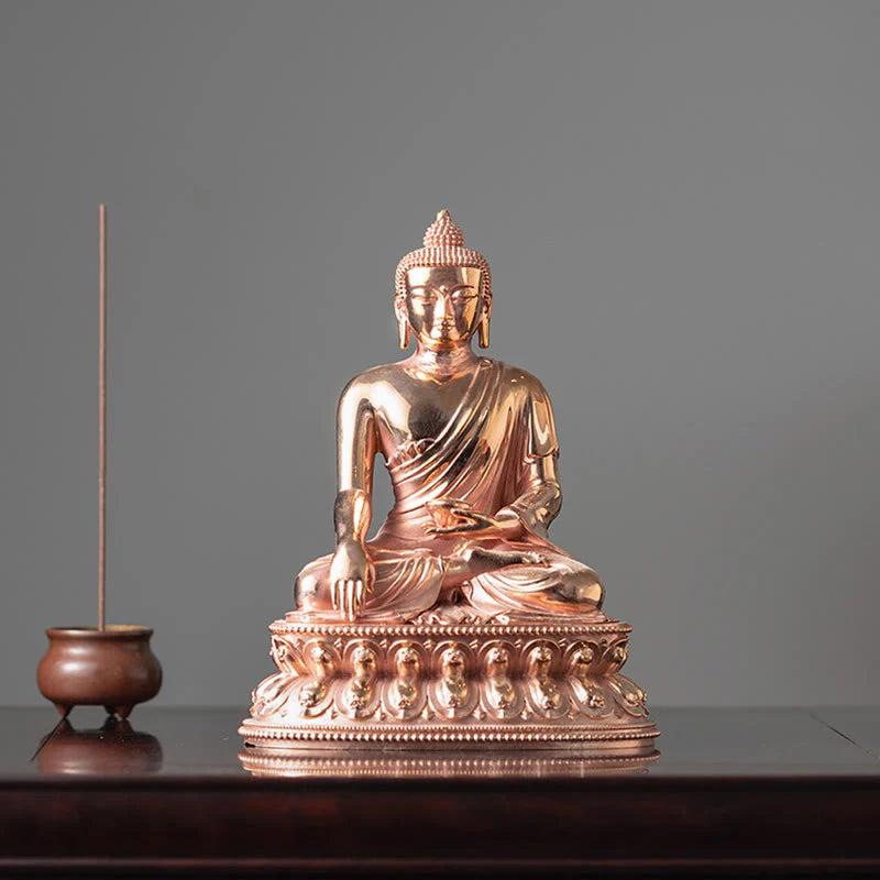Buddha Stones Gautama Shakyamuni Buddha Figurine Serenity Copper Statue Home Decoration