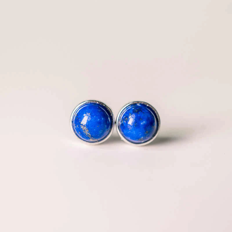 Buddha Stones Vintage 925 Sterling Silver Lazurite Balance Earrings