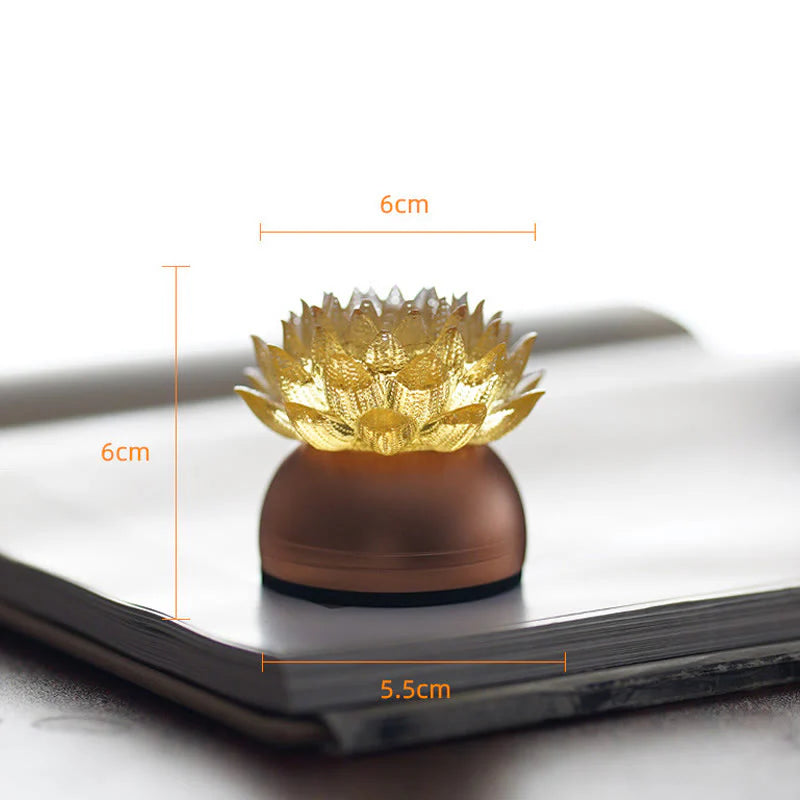 Buddha Stones Lotus Liuli Glass Copper Brass New Begining Home Decoration