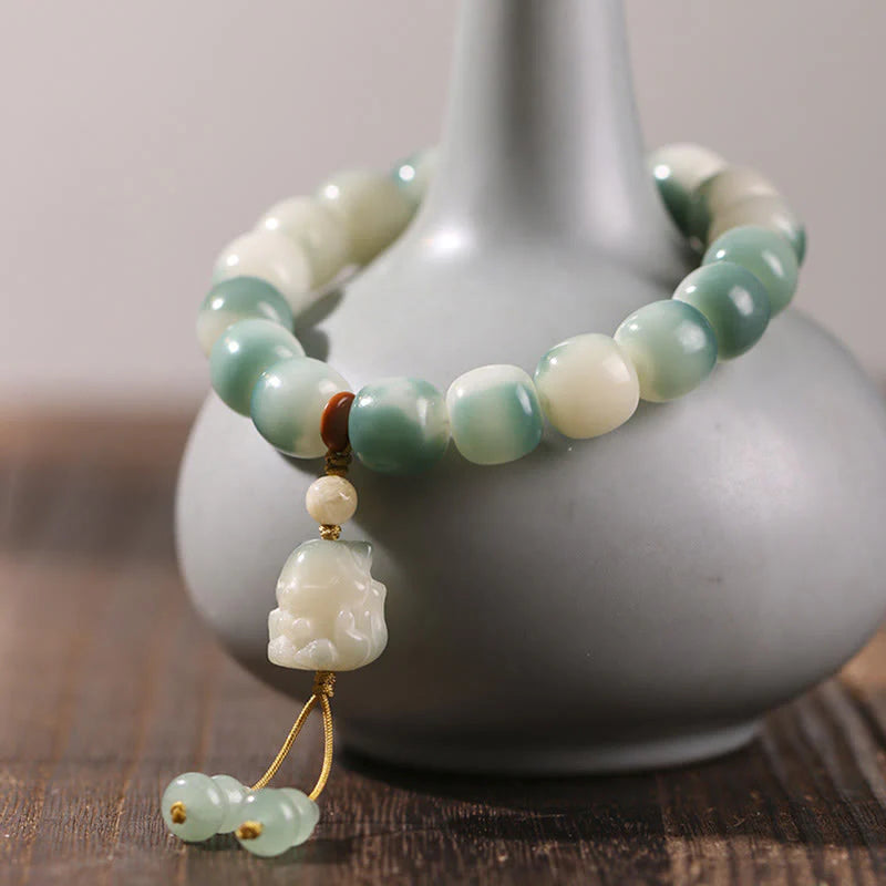 Buddha Stones Gradient Bodhi Seed Nine Tailed Fox Cat Paw Claw Pine Cone Peace Bracelet (Extra 40% Off | USE CODE: FS40)