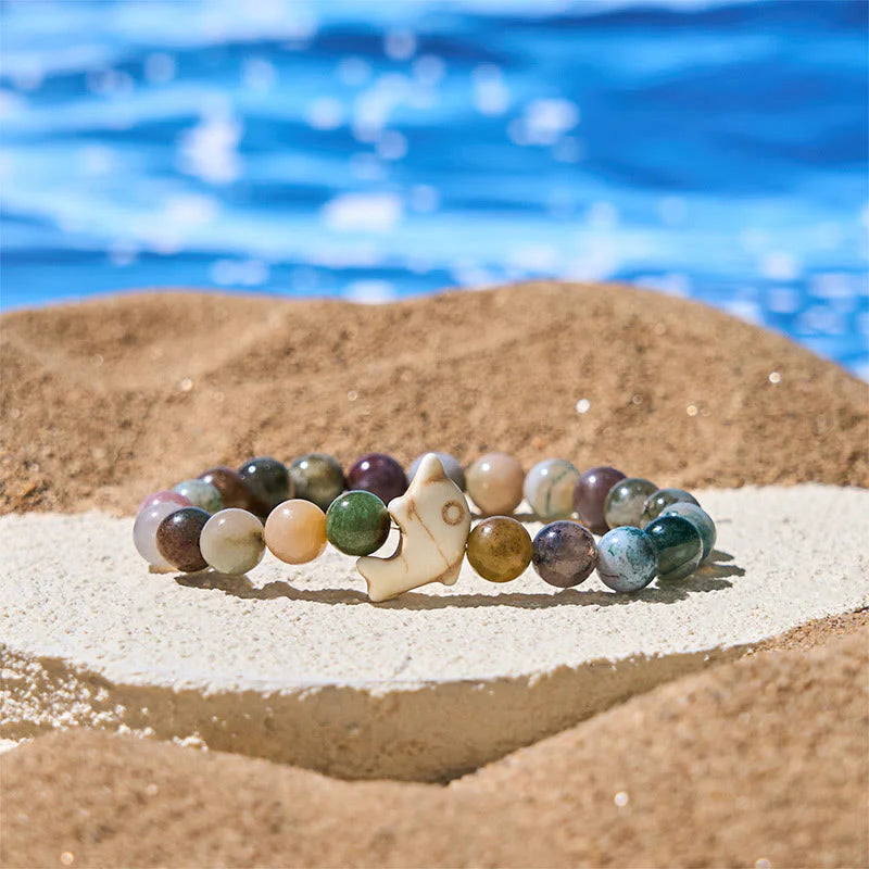 Buddha Stones Natural Various Stones Dolphin Spiritual Balance Bracelet
