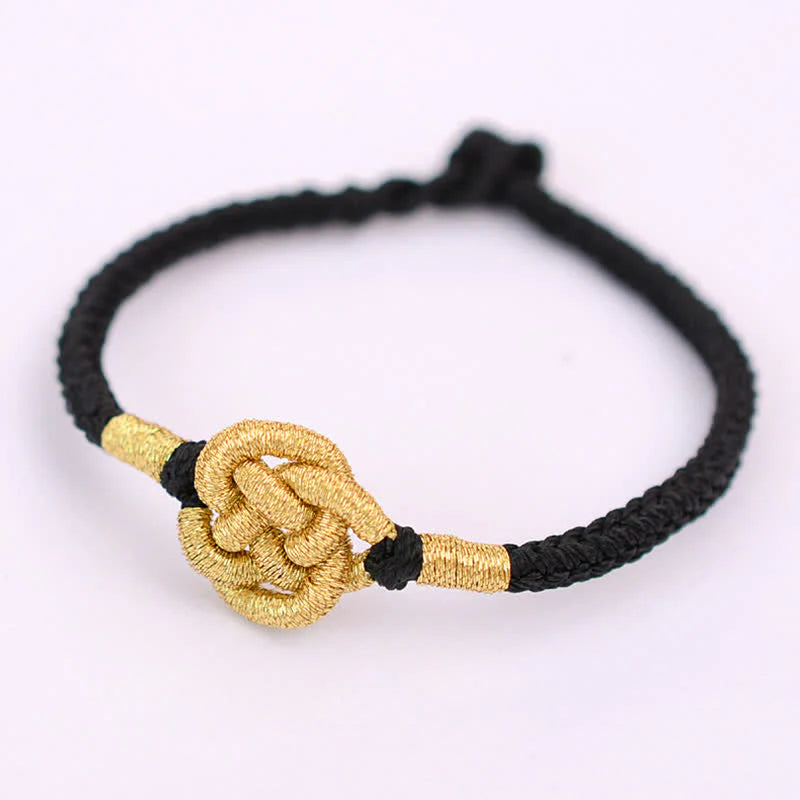 Buddha Stones Handmade Simple Design Chinese Knotting Luck Strength Braid String Bracelet (Extra 35% Off | USE CODE: FS35)