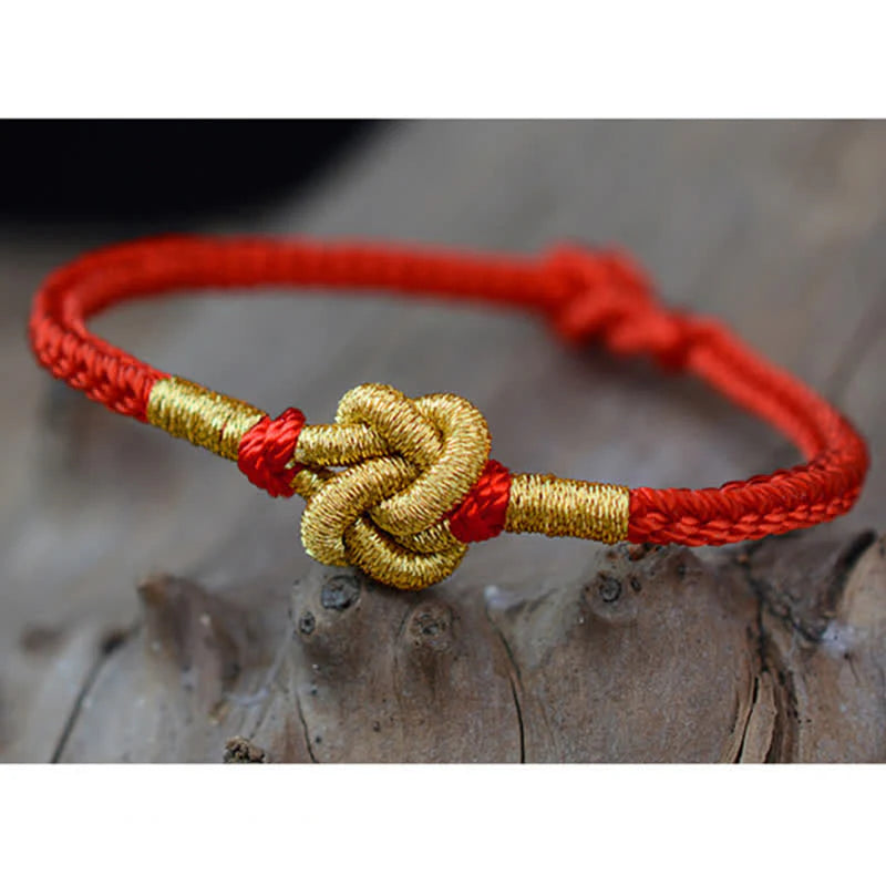 Buddha Stones Handmade Simple Design Chinese Knotting Luck Strength Braid String Bracelet (Extra 35% Off | USE CODE: FS35)