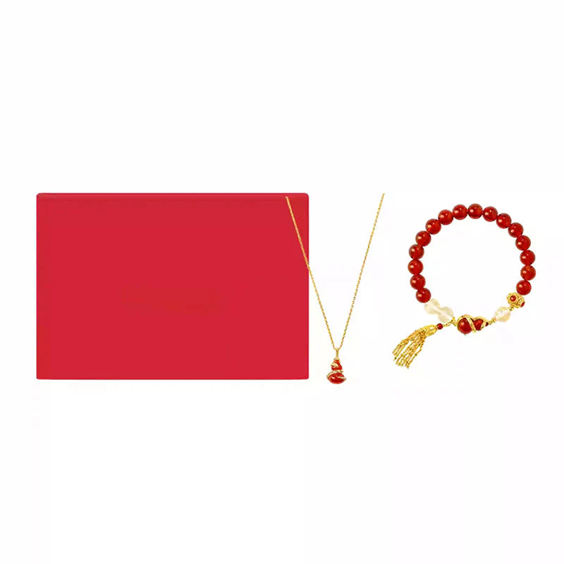 Buddha Stones Red Agate Year Of The Snake Gourd Luck Bracelet Necklace Pendant (Extra 30% Off | USE CODE: FS30)