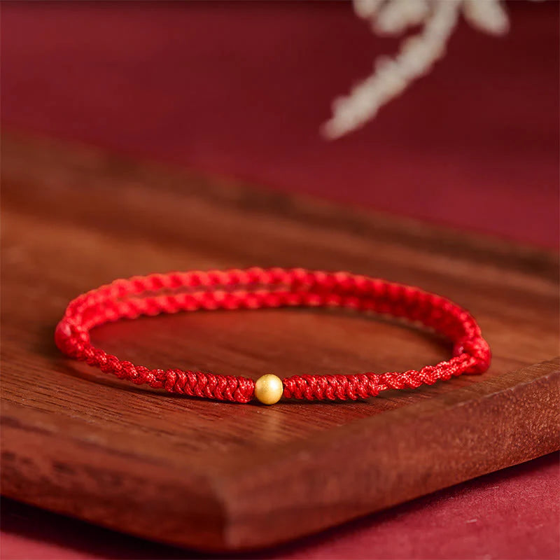 FREE Today: Protection and StrengthÂ 925 Sterling Silver Plated Gold Single Bead Braided Red Rope Bracelet Anklet