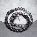 Buddha Stones Ebony Wood Black Rutilated Quartz Copper Brass Double Wrap Balance Bracelet (Extra 30% Off | USE CODE: FS30)