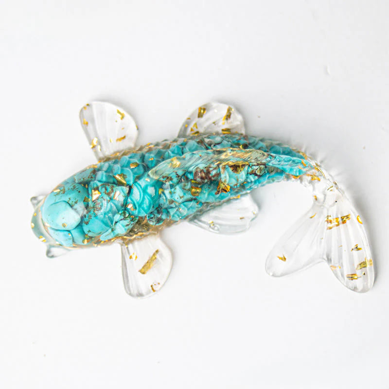 Buddha Stones Koi Fish Crystal Chip Epoxy Resin Luck Decoration