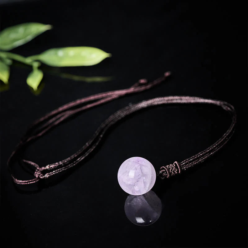 Buddha Stones Amethyst Yellow Agate Various Agate Pink Crystal Lazurite Lapis Lazuli Balance Necklace Pendant