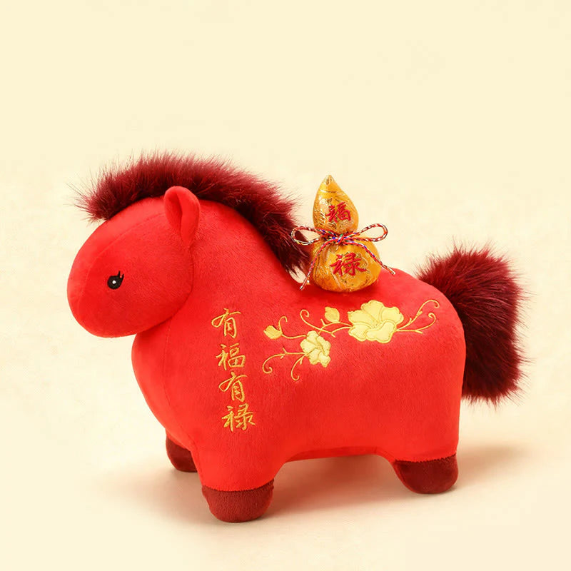 Buddha Stones Year Of The Horse Gourd Plush Doll Desk Fortune Prosperity Decoration