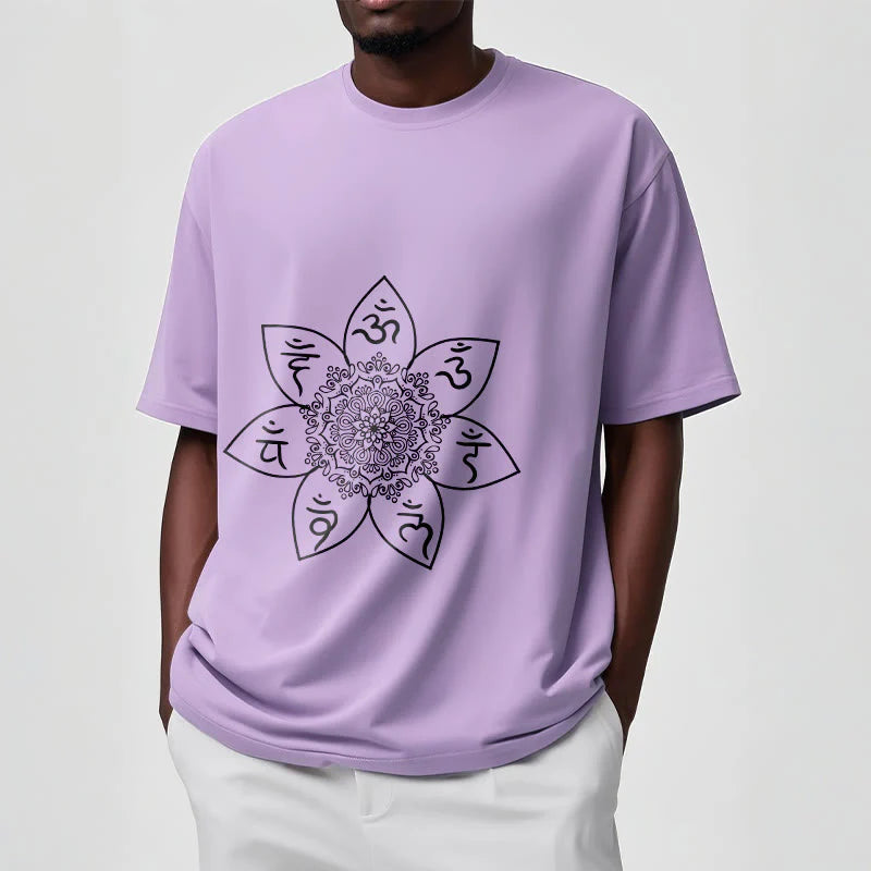 Buddha Stones Mandala Om Mani Padme Hum Pattern Tee T-shirt