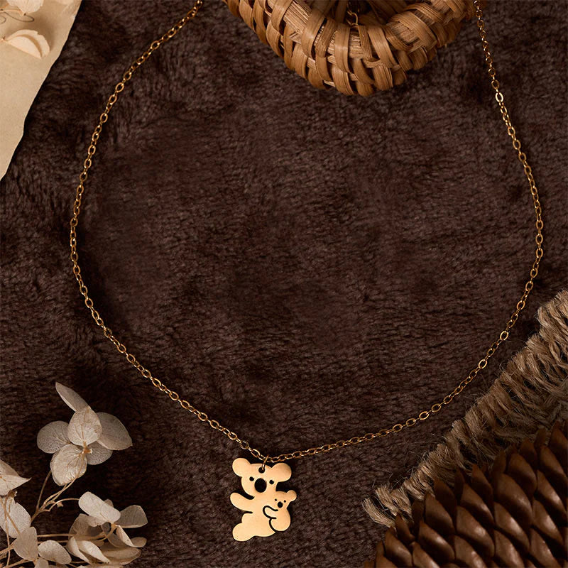 Buddha Stones FOR DEAREST MOTHER Koala Titanium Steel Calm Necklace Pendants Includes Gift Message Card