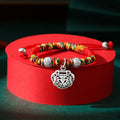 Buddha Stones 925 Sterling Silver Chinese Lock Charm Multicolored Red String Protection Handmade Braided Kids Bracelet (Extra 35% Off | USE CODE: FS35)