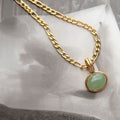 Buddha Stones Oval Turquoise Strength Titanium Steel Necklace Pendant