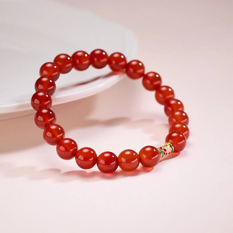 FREE Today: Confidence and Self-acceptance Natural Red Agate Lucky Koi Fish Bracelet