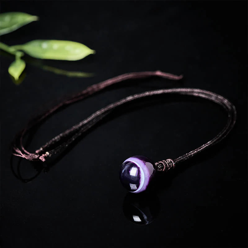 Buddha Stones Amethyst Yellow Agate Various Agate Pink Crystal Lazurite Lapis Lazuli Balance Necklace Pendant
