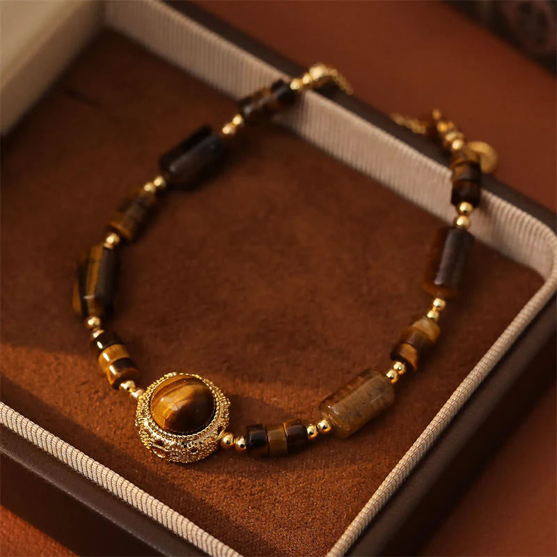 Buddha Stones Natural Tiger Eye Protection Strength Chain Bracelet