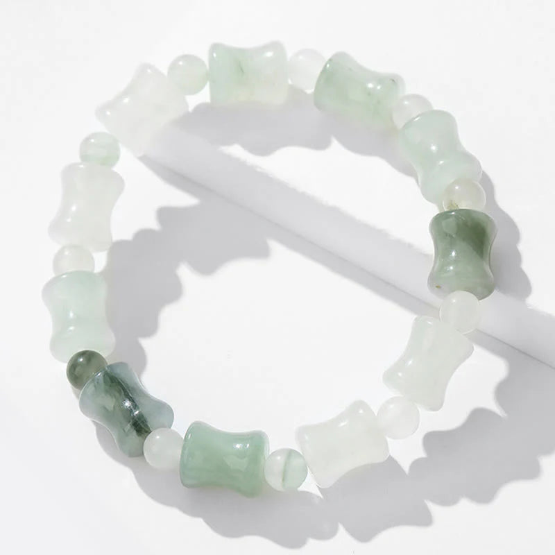 Buddha Stones Jade Coconut Shell Bamboo Pattern Abundance Luck Bracelet