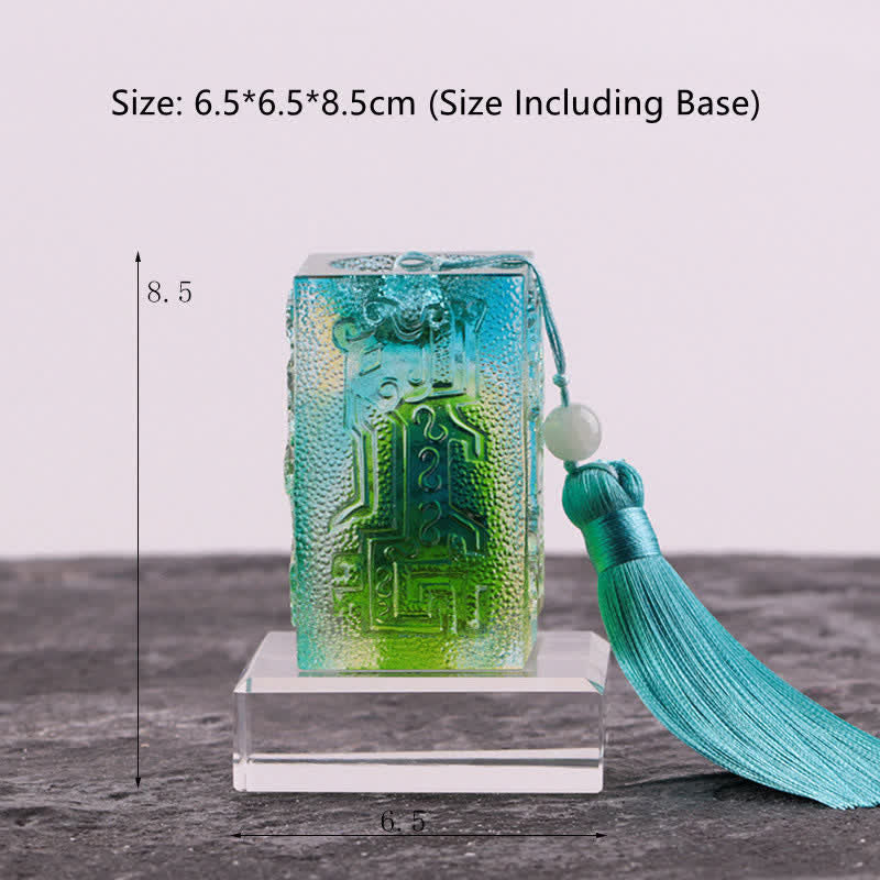 Buddha Stones Feng Shui Handmade Liuli Crystal Art Piece Home Office Decoration