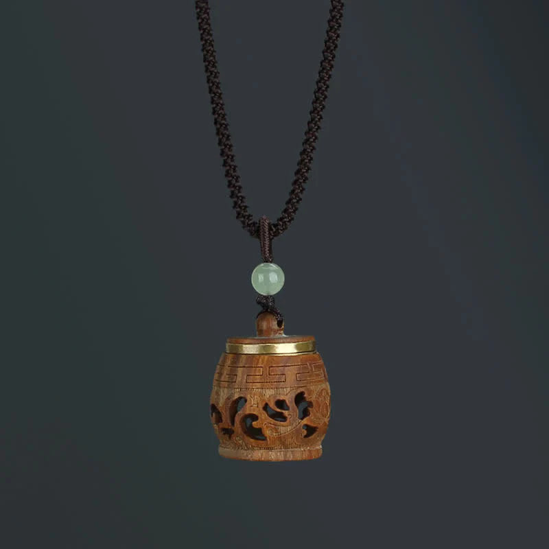 Buddha Stones Tibet Green Sandalwood Rosewood Om Mani Padme Hum Lotus Positive Soothing Necklace Pendant