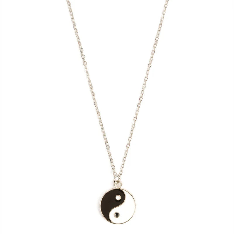 Buddha Stones 2Pcs Yin Yang Harmony Balance Necklace Pendant