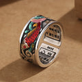 FREE Today: Bring Good Luck Koi Fish Heart Sutra Engraved Ring