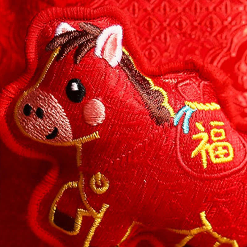 Buddha Stones Year Of The Horse 2026 New Year Fu Character Lucky Embroidery Chinese Red Envelope