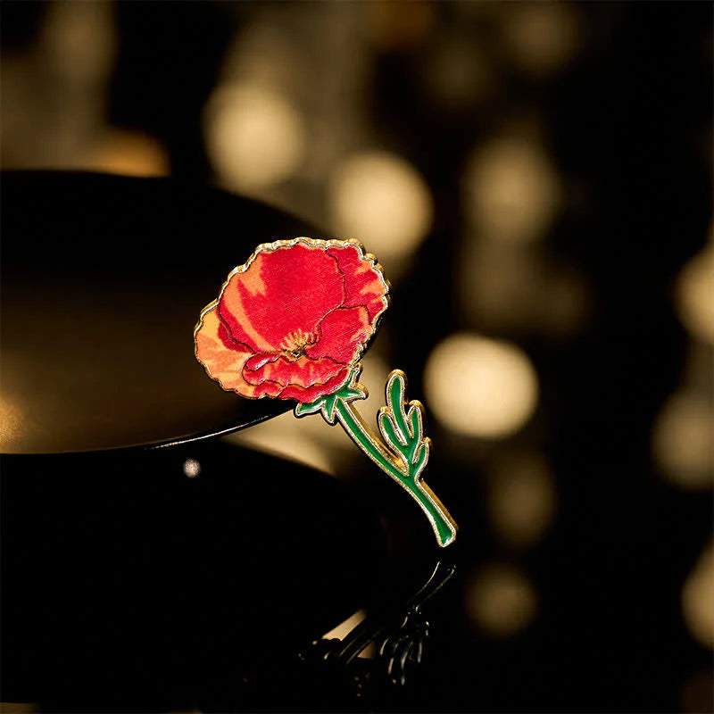 FREE Today: Healing and Luck Small Forget-Me-Not Corn Poppy Lily of the Valley Hydrangea Lupine Copper Brooch