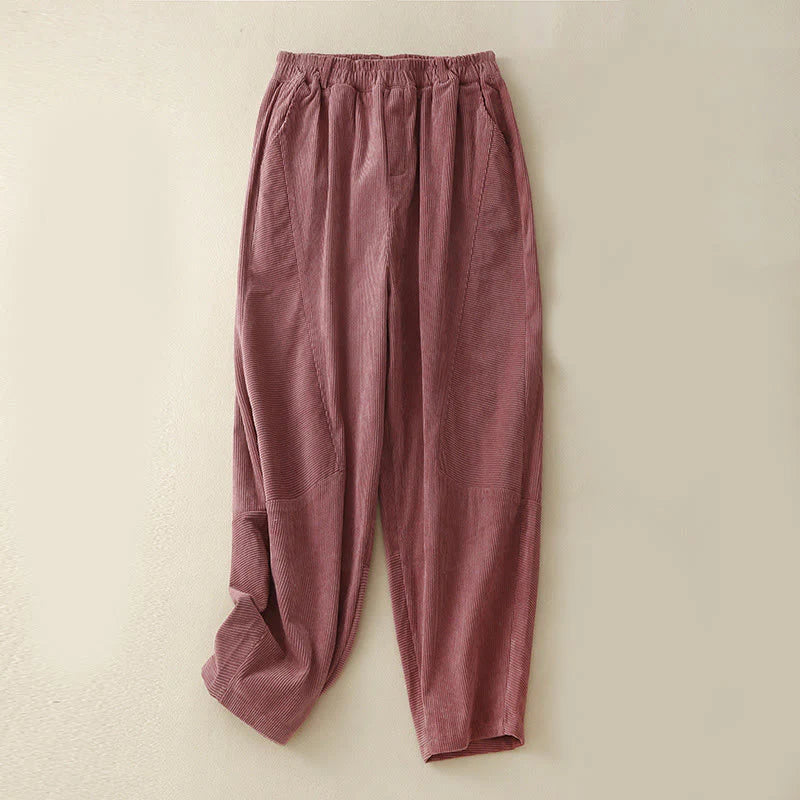 Buddha Stones Commute Vintage Plain Women's Harem Pants With Pockets