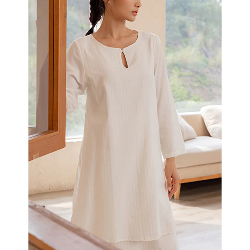 Buddha Stones 2Pcs Simple Design Tai Chi Meditation Yoga Clothing Top Pants Women's Set (Extra 30% Off | USE CODE: FS30)