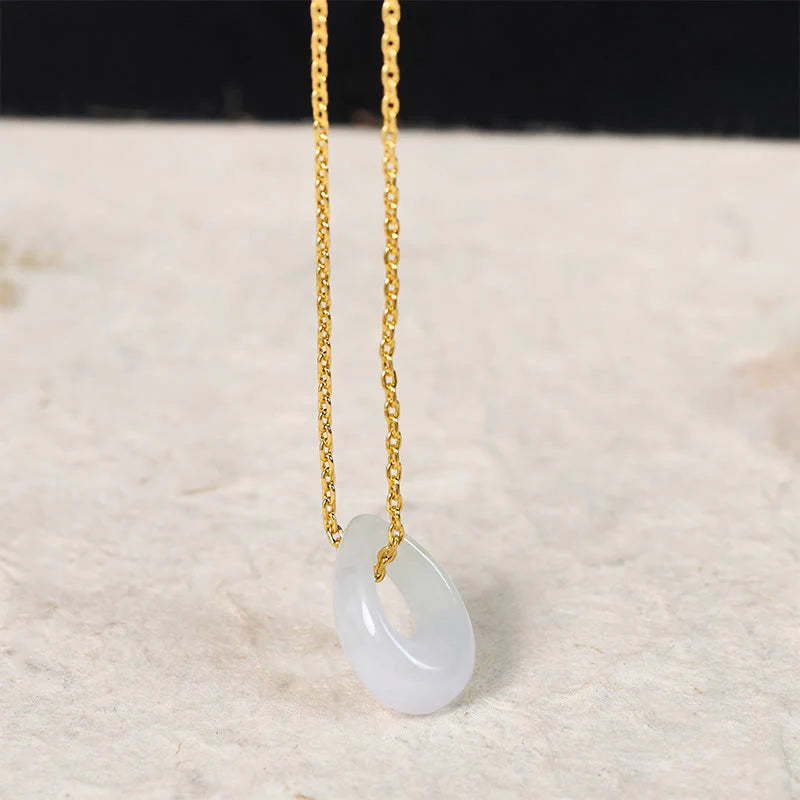 Buddha Stones Water Droplet White Jade Luck Necklace Pendant