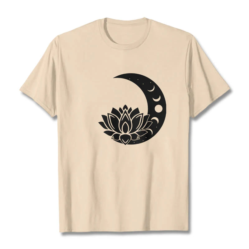 Buddha Stones Crescent Moon Lotus Flower Sun Tee T-shirt