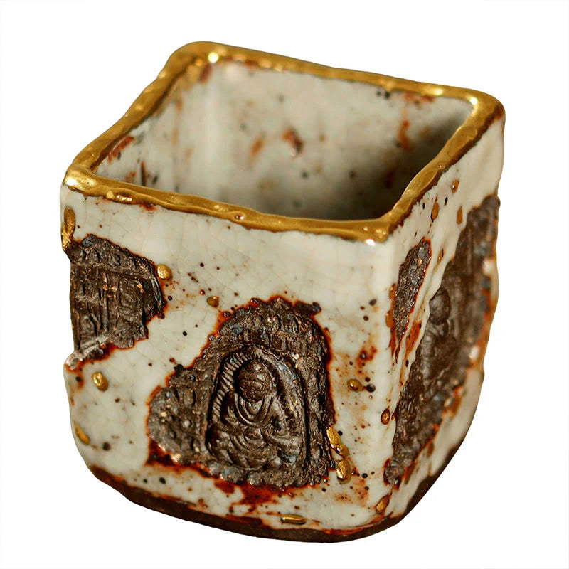 Buddha Stones Hand-painted Dunhuang Buddha Shino Ceramic Teacup Kung Fu Tea Cup
