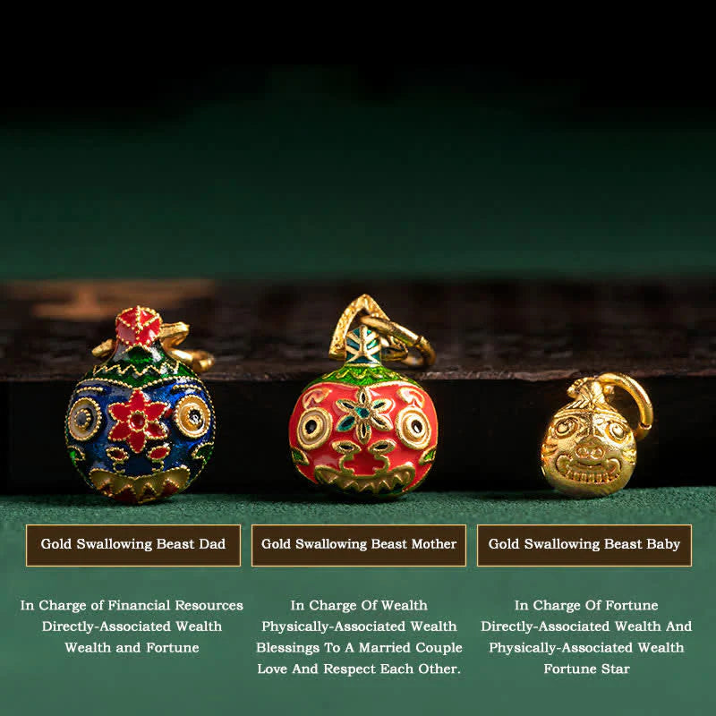 Buddha Stones Tibetan Gold Swallowing Beast Family Five God Of Wealth Thangka Fortune Bead Bracelet