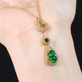 Buddha Stones Colorful Gourd Hollow Design Copper Balance Necklace Pendant