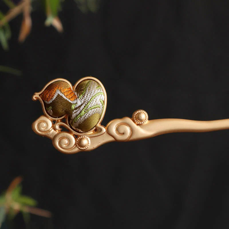Buddha Stones Gourd Red Agate Bead Calm Confidence Hairpin