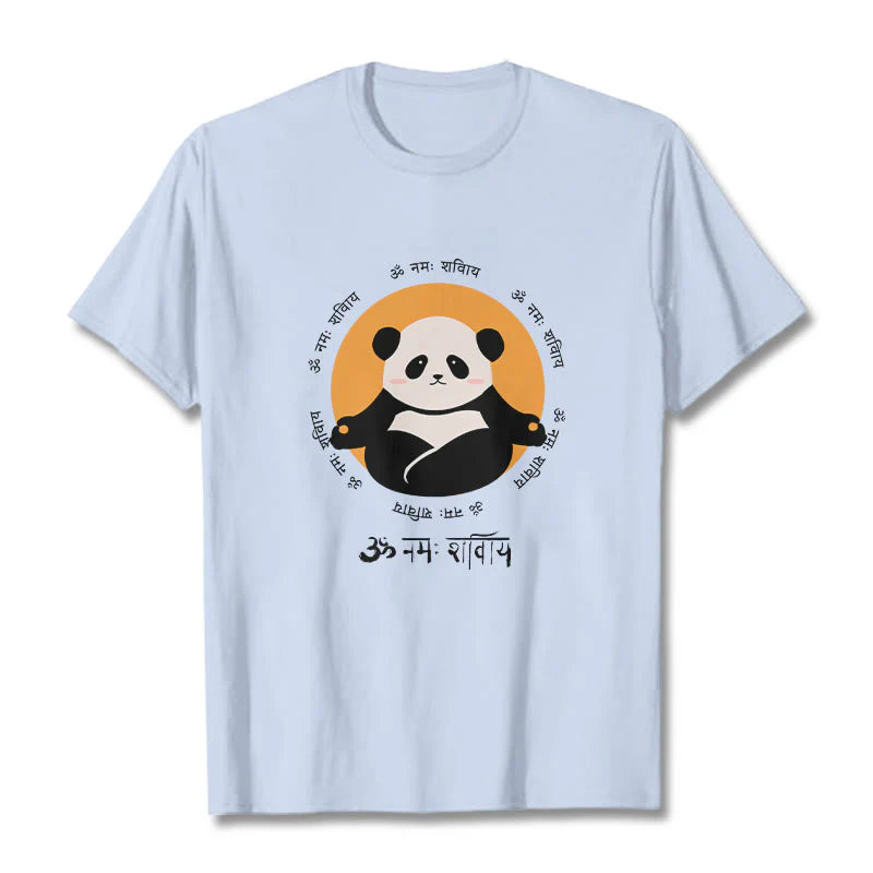 Buddha Stones Panda Sanskrit Namah Shivaya Tee T-shirt