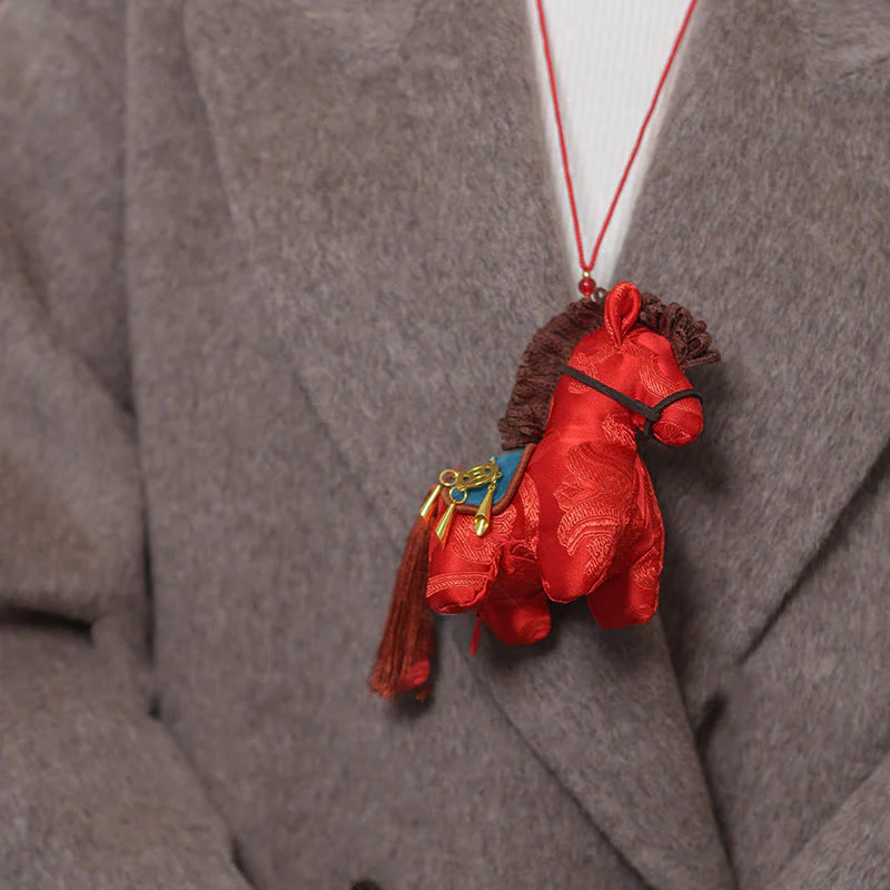Buddha Stones Year Of The Horse Red String Embroidery Freedom Hanging Decoration