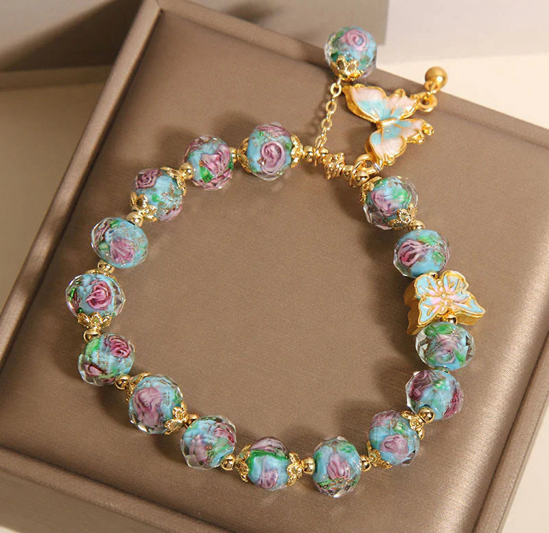Buddha Stones Hoping for Love and Transformation Butterfly Bracelet Includes Gift Message Card