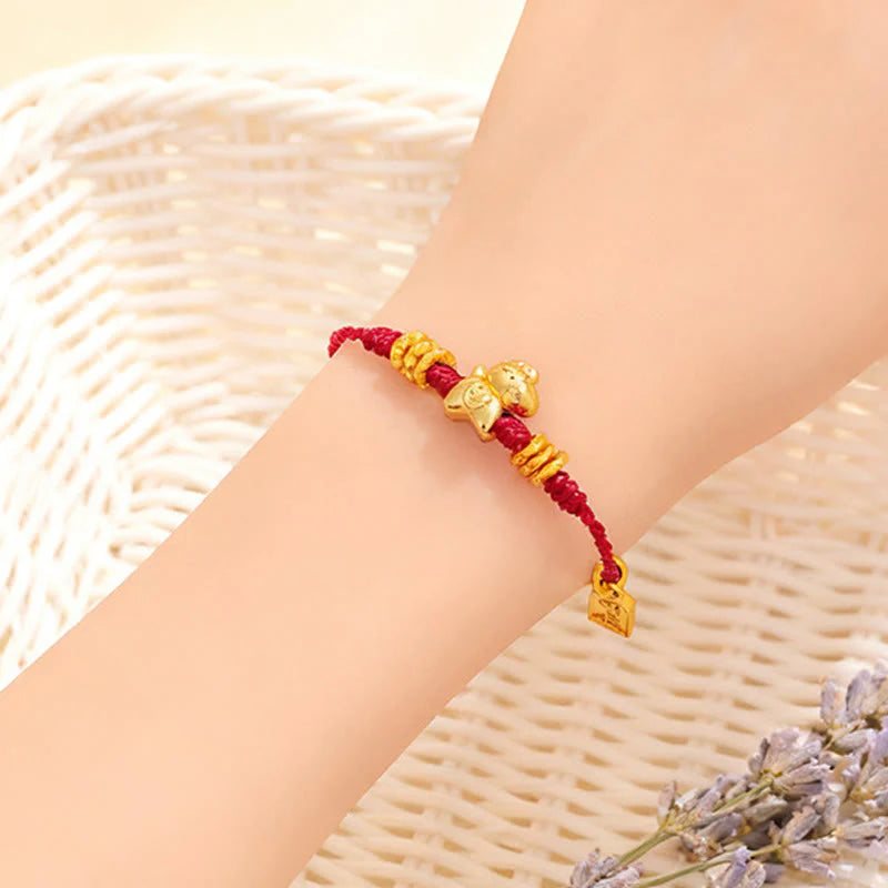 Buddha Stones Year Of The Horse Success Strength Braided String Adjustable Bracelet