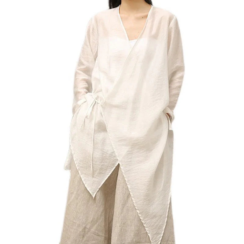 Buddha Stones Simple White Beige Pattern Meditation Spiritual Zen Practice Yoga Clothing Women's Clothes