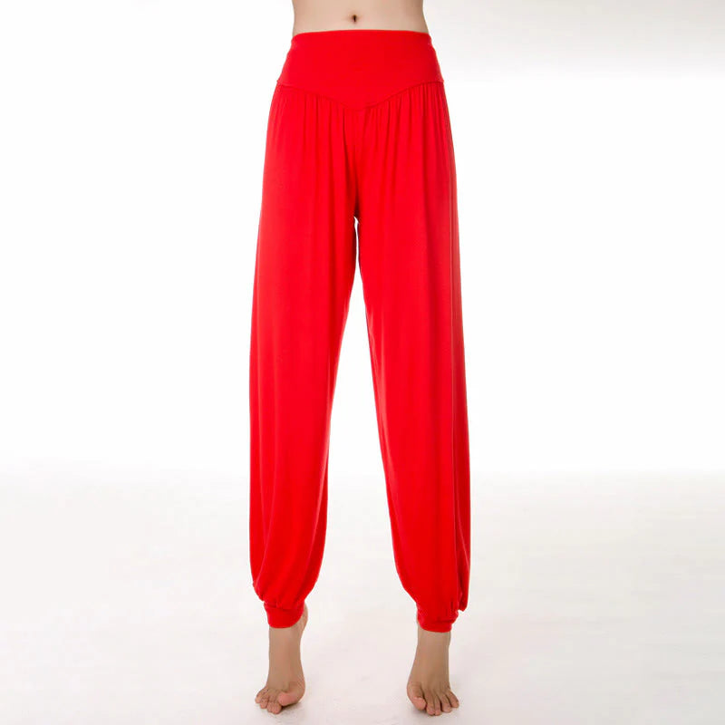 Buddha Stones Plain Color Loose Modal Yoga Dance Harem Pants