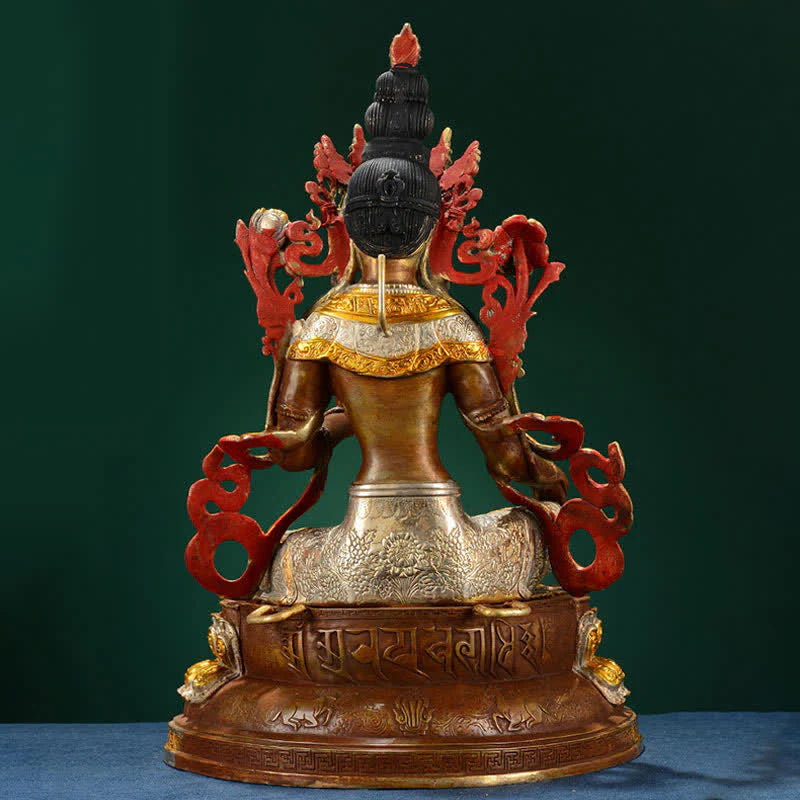 Buddha Stones Bodhisattva Green Tara Hope Copper Statue Decoration
