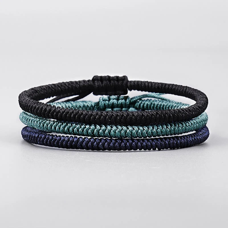 Buddha Stones Tibetan 3Pcs King Kong Knot Handcrafted Amulet Strength Bracelet