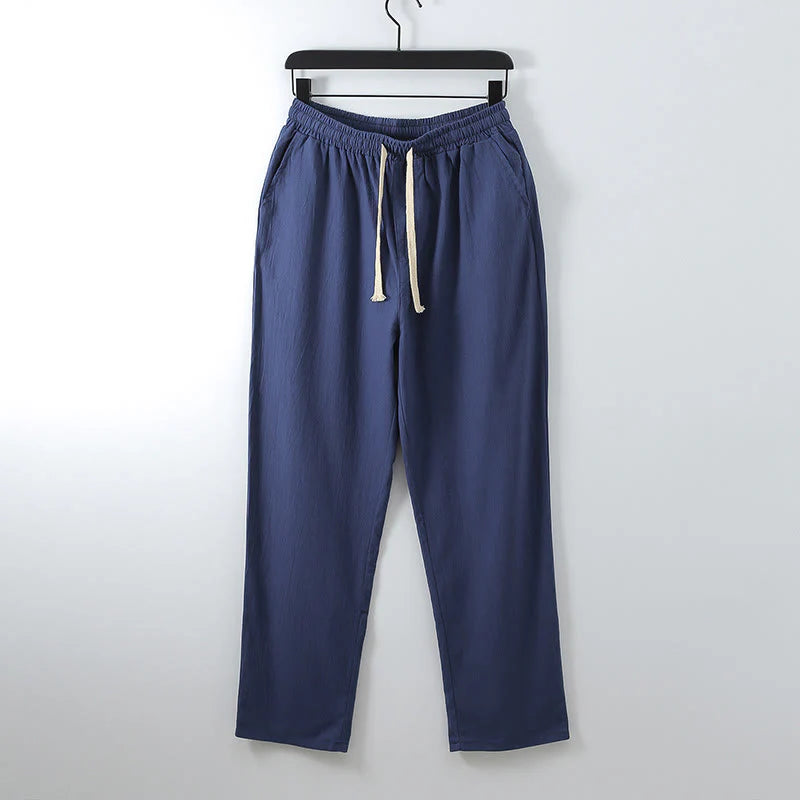 Buddha Stones 2Pcs Lace-up Cotton Kimono Pants With Pockets Men's Meditation Cloth Set