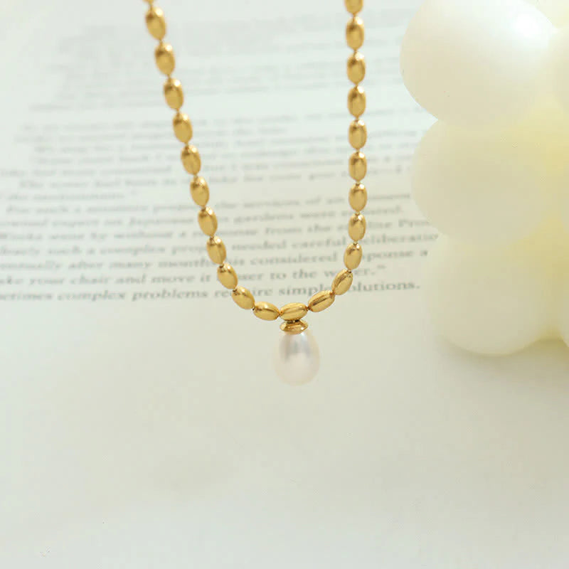 Buddha Stones Pearl Bead Peace Necklace Pendant
