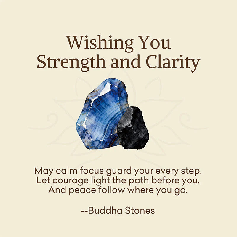 Buddha Stones Wishing You Strength and Clarity Blue Tiger Eye Bracelet Includes Gift Message Card