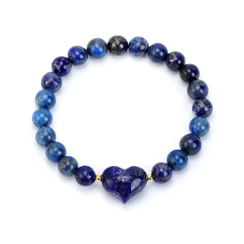 Buddha Stones Natural Amethyst Green Aventurine Tiger Eye Strawberry Quartz Love Heart Spiritual Bracelet